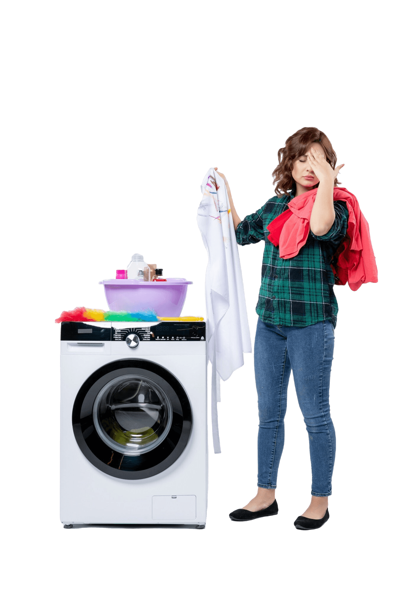 man washing clothes